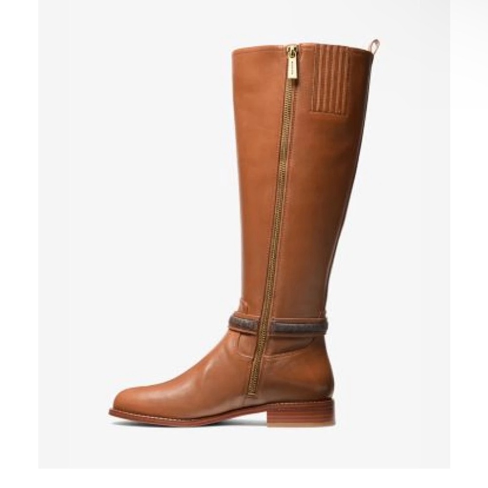 Michael Kors Mindy Leather and Signature Logo Trim Boot - Picture 3 of 6